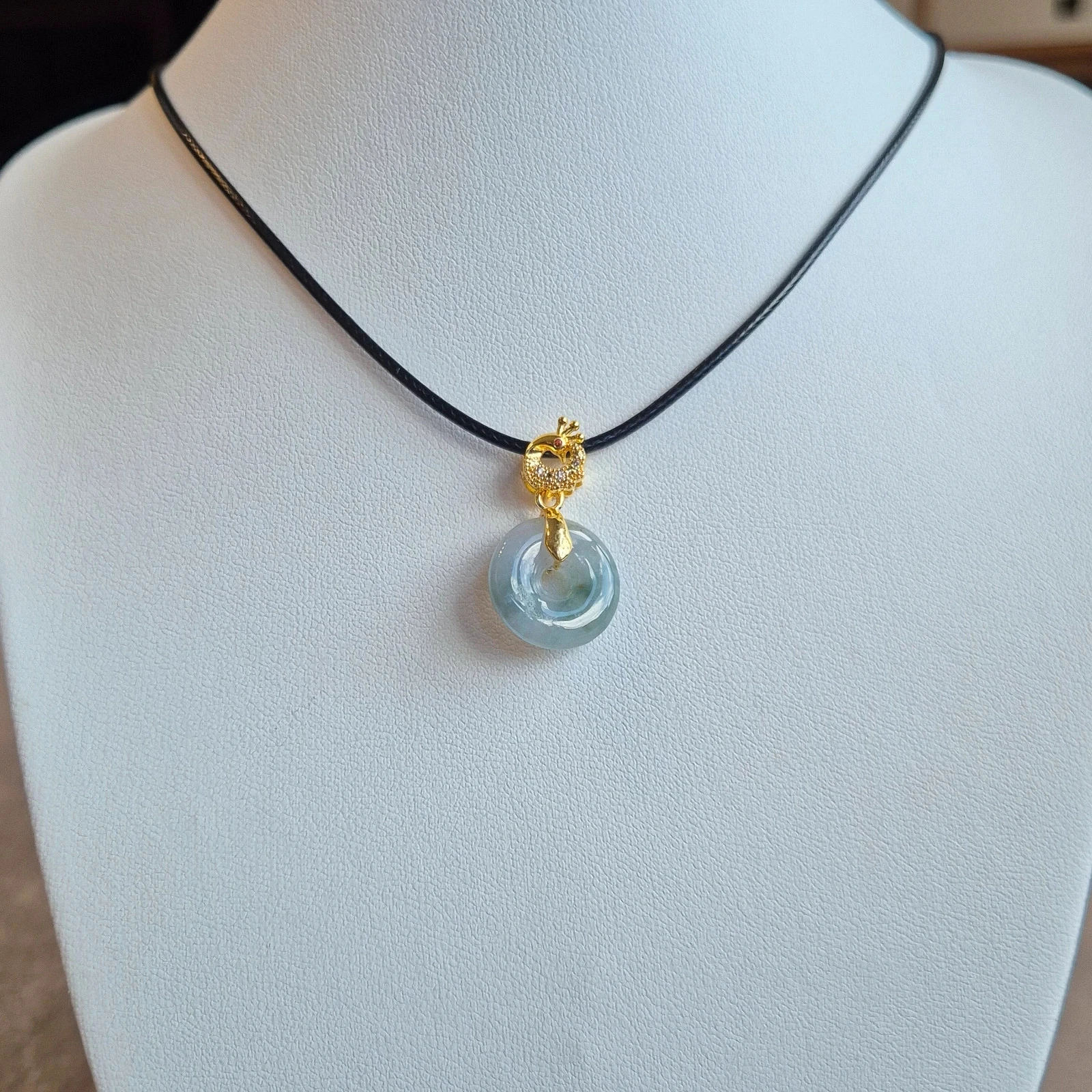 #Natural no tratado tipo A colgante de jade jadeíta con collar – photo 6